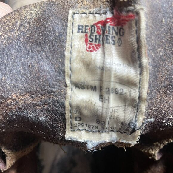 Red Wing 931 Men’s 9.5 D Leather Logger Work Boot Diamondback Sole - Picture 9 of 9